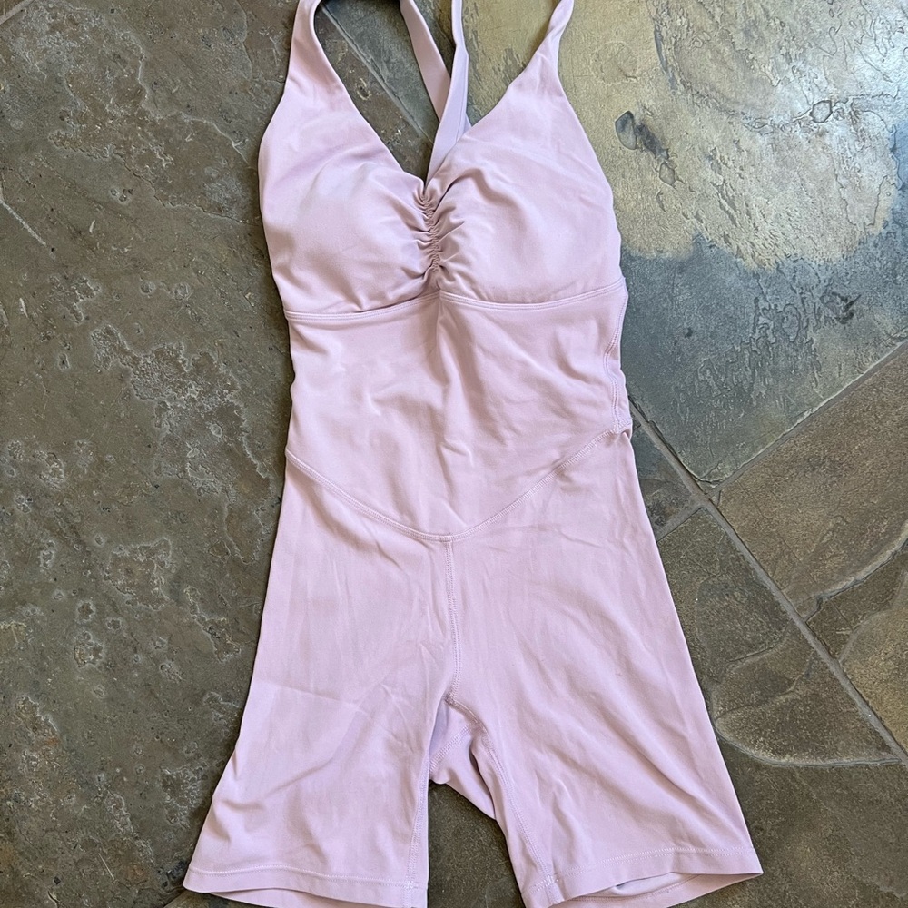 Glow-mode Lavender Workout Halter Romper Shein XS